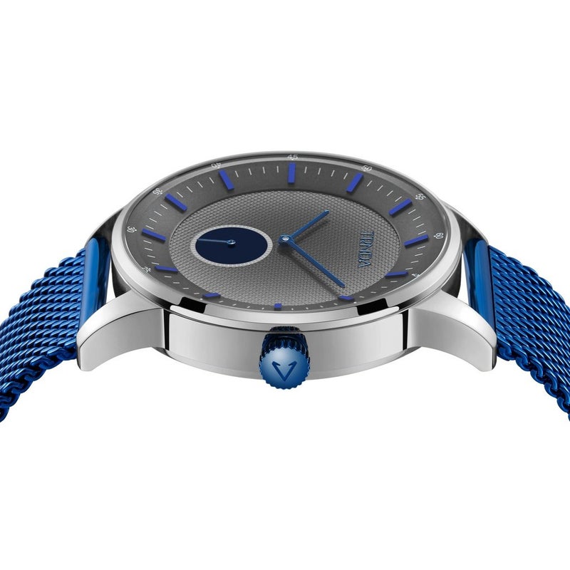 TRNDA TIMEPIECE: STYLISH STAINLESS STEEL MESH MEN'S WATCH - ELEGANT SILVER DIAL 43MM - Image 3