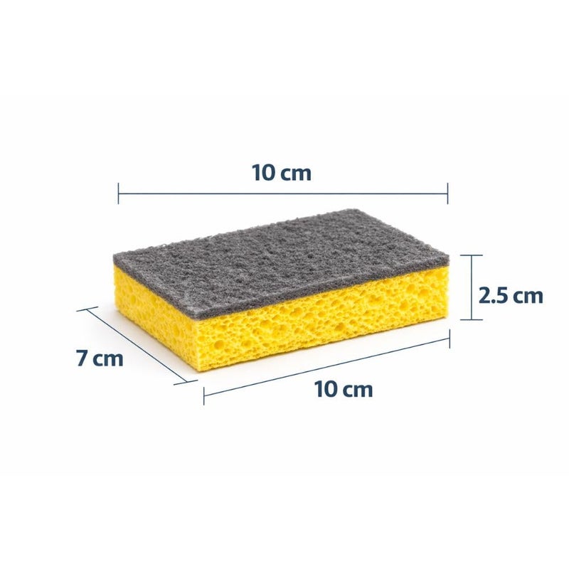 Wood Pulp Cotton Scouring Pad – Heavy-Duty Kitchen Cleaning Sponge with Abrasive Scrub Layer – Multi Color Pack - Image 4