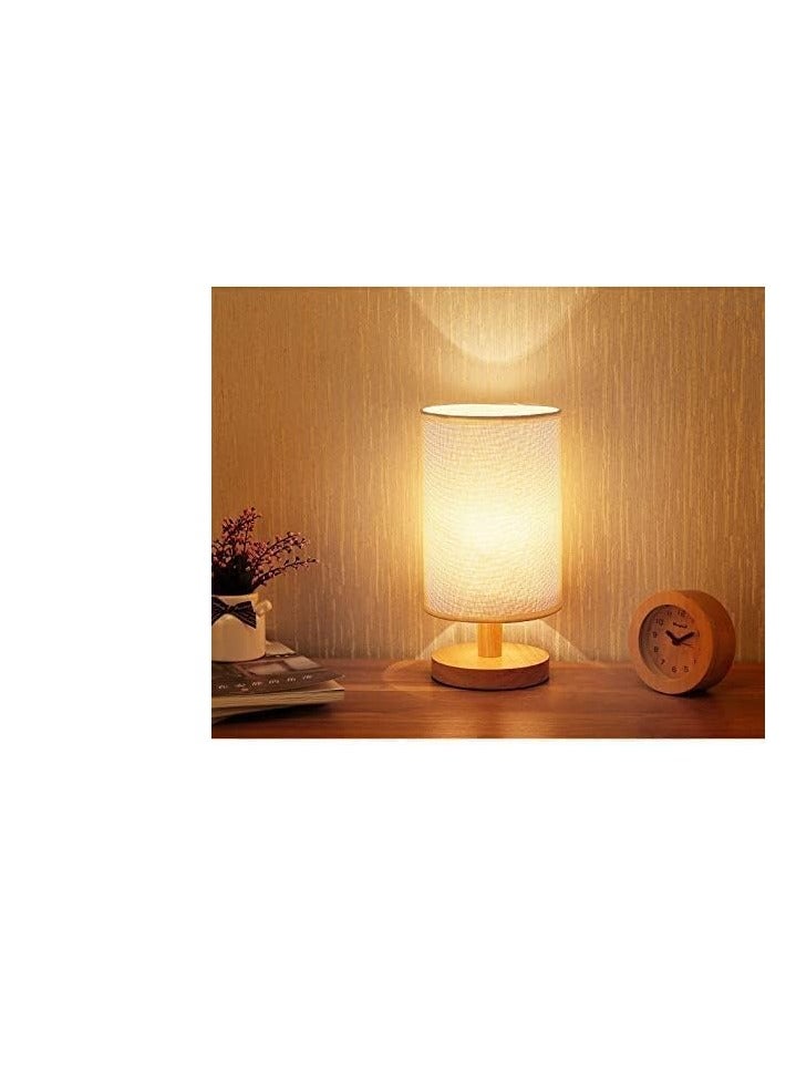 DUNISO مصباح طاولة جانبية، مصباح غرفة نوم من القماش مع ظل دائري، مصدر ضوء LED، مصباح مكتب من الجوت مع USB، مناسب لغرفة المعيشة والدراسة وغرفة النوم. - Image 3