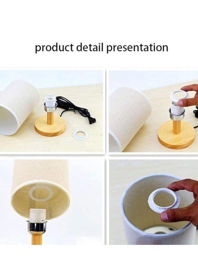 DUNISO مصباح طاولة جانبية، مصباح غرفة نوم من القماش مع ظل دائري، مصدر ضوء LED، مصباح مكتب من الجوت مع USB، مناسب لغرفة المعيشة والدراسة وغرفة النوم. - Image 5