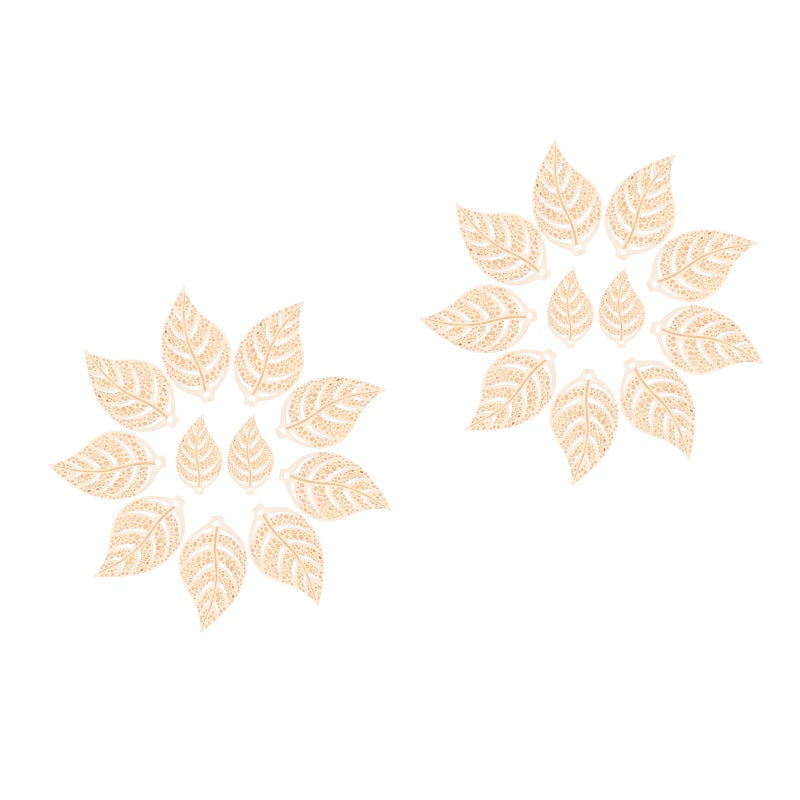 20 Pcs Leaves Cutouts Unfinished Wood Cutouts DIY Hollow Leaves Wood Slices Wood Cutouts - Image 1