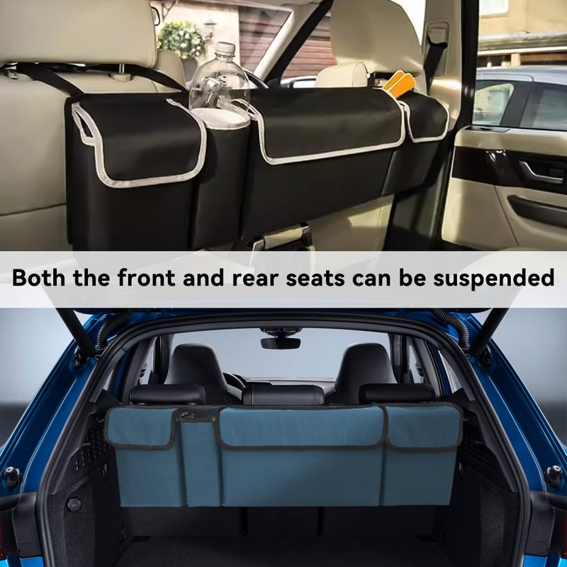 Tioollev Car Trunk Organizer, Backseat Hanging Large Storage with Adjustable Straps,Waterproof PVC Collapsible Cargo Bag, Car Interior Accessories for Auto SUV MPV (Black) - Image 3
