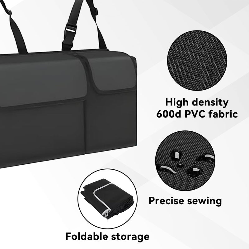 Tioollev Car Trunk Organizer, Backseat Hanging Large Storage with Adjustable Straps,Waterproof PVC Collapsible Cargo Bag, Car Interior Accessories for Auto SUV MPV (Black) - Image 4