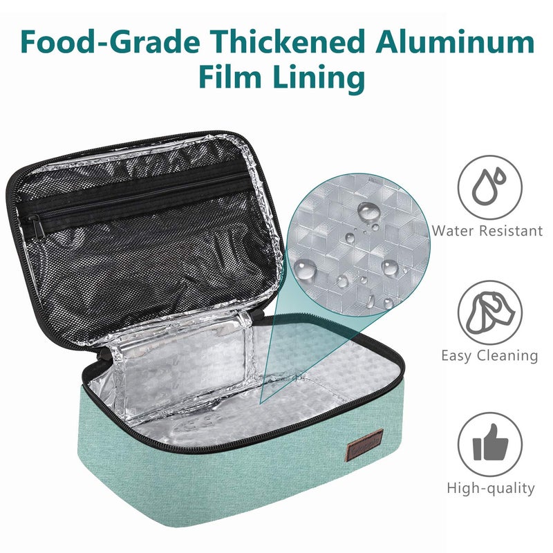 Gloppie Little Lunch Bag Small Insulated Lunch Box for Women Kids Lunchbox Mini Lunchbag Portable Cooler Bags Petty Lunch Pail Reusable Snack Container, Green - Image 3