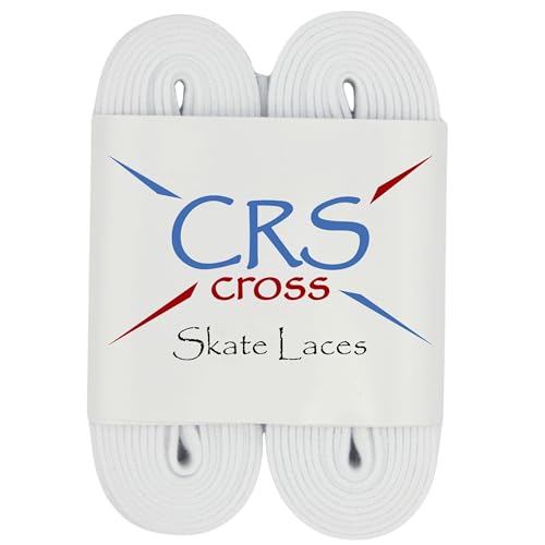 CRS Cross Figure Skate Laces 2 Pair White Polyester Stay Tight Skate Lace for Ice Skating Figure and Roller Skates 100 Inch - Image 1