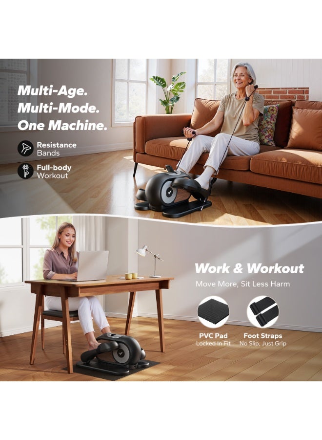 MERACH Under Desk Elliptical Machine, Ellipse Leg Exerciser for Seniors with Remote Control & 12-Speeds, Quiet Portable Electric Seated Pedal Exerciser Machine for Home Office - Image 5