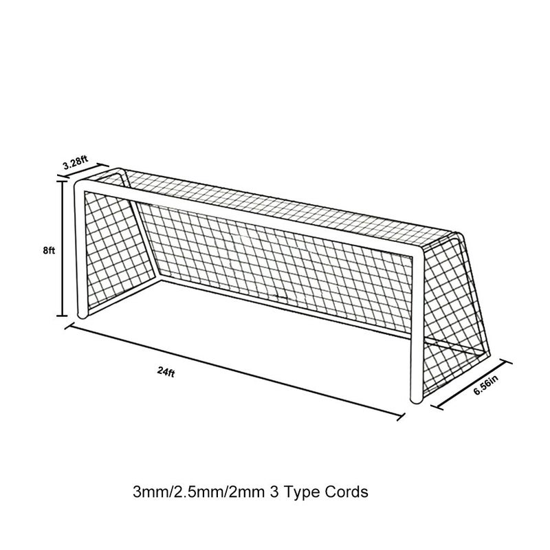 Aoneky Soccer Goal Net - 24 x 8 Ft - Full Size Football Goal Post Netting - NOT Include Posts (24 x 8 Ft - 2 mm Cord) - Image 5
