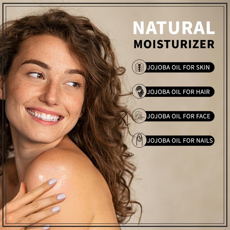 Yoken 32 fl oz (EWG Verified) 100% Pure Jojoba Carrier Oil - Unrefined, Hexane-Free, Cold Pressed for Skin, Face, Hair, Nails, and Massage - Image 5