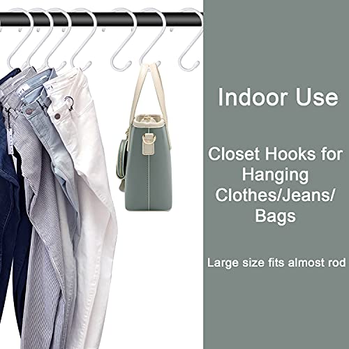 HiGift 6 Inch White S Hooks, Large Vinyl Coated S Hooks Heavy Duty Non Slip Metal Closet Rod Hooks for Hanging Plants Outdoor Lights Jeans Clothes Bags Pot Pan Cups Tools - 4 Pack - Image 5