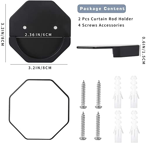 Tagve Shower Curtain Rod Holder 2PCS, Adhesive Shower Rod Wall Mount Holder for Wall/Bathroom, No Drilling/Stick On, Persistent Viscous (Shower Curtain Rod Not Included) (Black) - Image 4