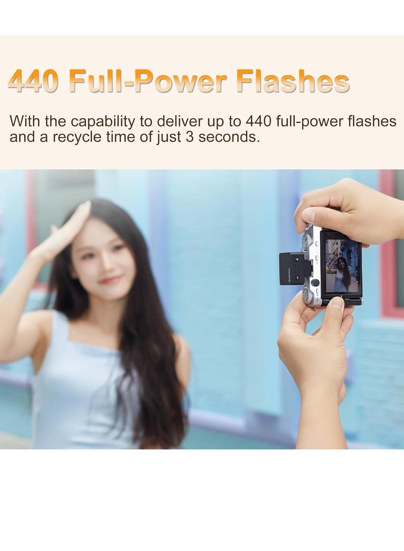 iM20 Mini Camera Flash with 470mAh Battery Power, 440 Full-Power Flash, 5 Levels Speedlite for Sony zve10, zv1, Ricoh gr3, Canon, Nikon, Fuji, Olympus Camera - Image 5