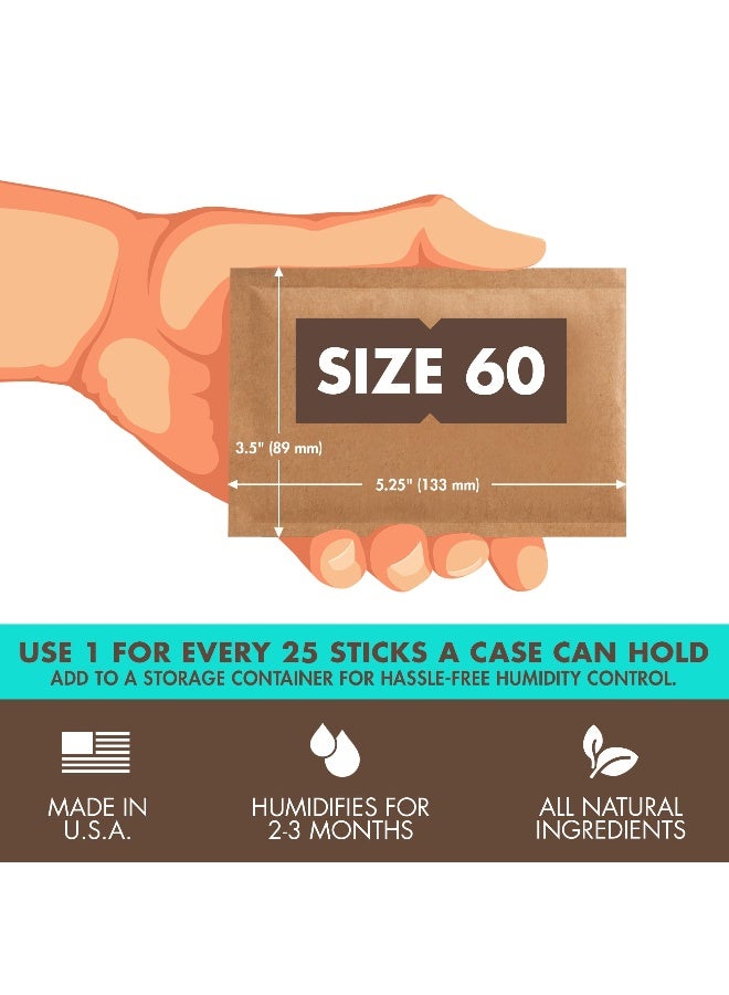 Boveda 72% Two-Way Humidity Control Packs For Wood Humidifier Boxes – Size 60 – 4 Pack – Moisture Absorbers – Humidifier Packs – Hydration Packets in Resealable Bag - Image 2