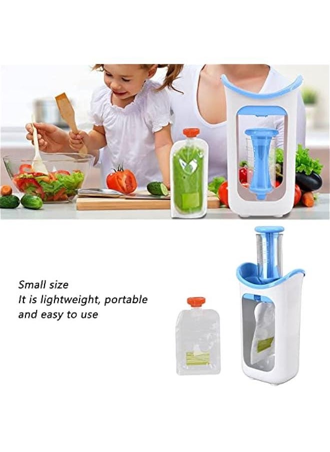 Reusable Baby Food Pouch Filler, BPA Free Pouch Filling Station, for Homemade Organic Solid Food with Babies and Toddlers (Blue)
