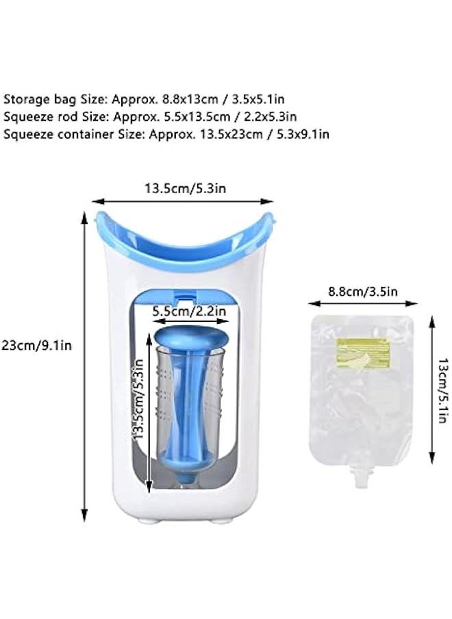Reusable Baby Food Pouch Filler, BPA Free Pouch Filling Station, for Homemade Organic Solid Food with Babies and Toddlers (Blue)