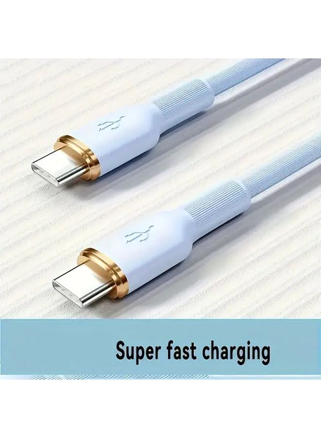 Blue 59 06 بوصة كابل شاحن مزدوج من النوع C سريع الشحن 10 20W كابل USB C عالي السرعة لأبل 15 هواوي شاومي آيباد برو تابلت كمبيوتر محمول - Image 1