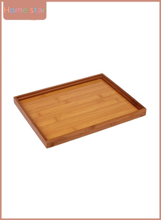 HOMESTAR Wooden Dessert Cutlery Tray - Rectangular Tea Tray for Coffee, Breakfast, Snacks - Eco-Friendly Wooden Serving Platter for Home, Hotel, Office Use - Image 1