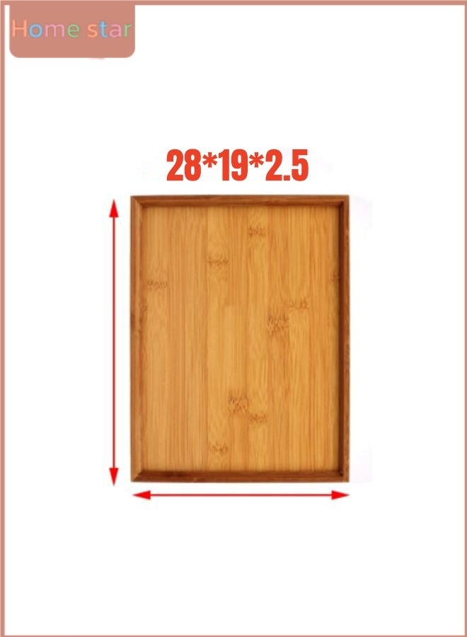 HOMESTAR Wooden Dessert Cutlery Tray - Rectangular Tea Tray for Coffee, Breakfast, Snacks - Eco-Friendly Wooden Serving Platter for Home, Hotel, Office Use - Image 2