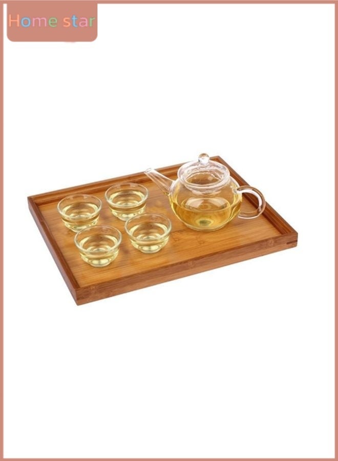 HOMESTAR Wooden Dessert Cutlery Tray - Rectangular Tea Tray for Coffee, Breakfast, Snacks - Eco-Friendly Wooden Serving Platter for Home, Hotel, Office Use - Image 3