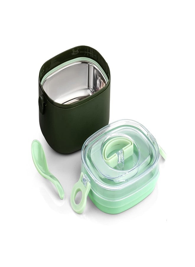 KBS Lunch Box for Kids School Office Reusable Microwave Freezer Safe Food Containers with Spoon for Adults and Kids Stainless Steel Tiffin Box Vacuum Leak Proof - Image 1