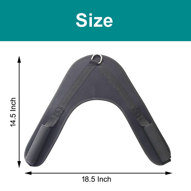 CORECISE Abdominal Crunch Harness Straps,Back Exercise Pulling Harness Shoulder Strap, V-shape Crunch Belt,Abdominal Crunch Straps Belt Attachment for Cable Machine black - Image 4