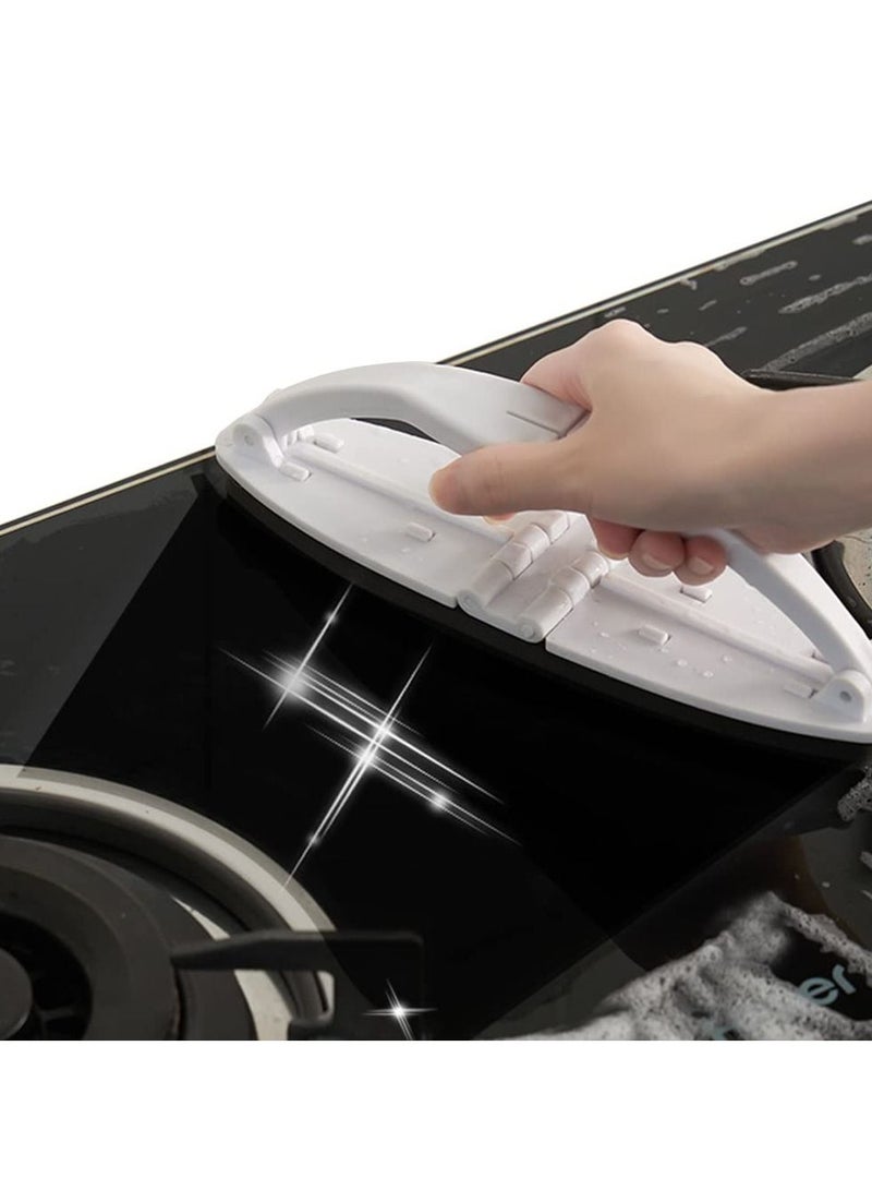 SYOSI 2 Pcs Kitchen Cleaning Sponges, Household Multifunctional Cleaning Brush with Handle, Non-Scratch Microfiber Sponge for Range Hood, Sink, Gas Stove, Countertop, Bathtub, Window - Image 1