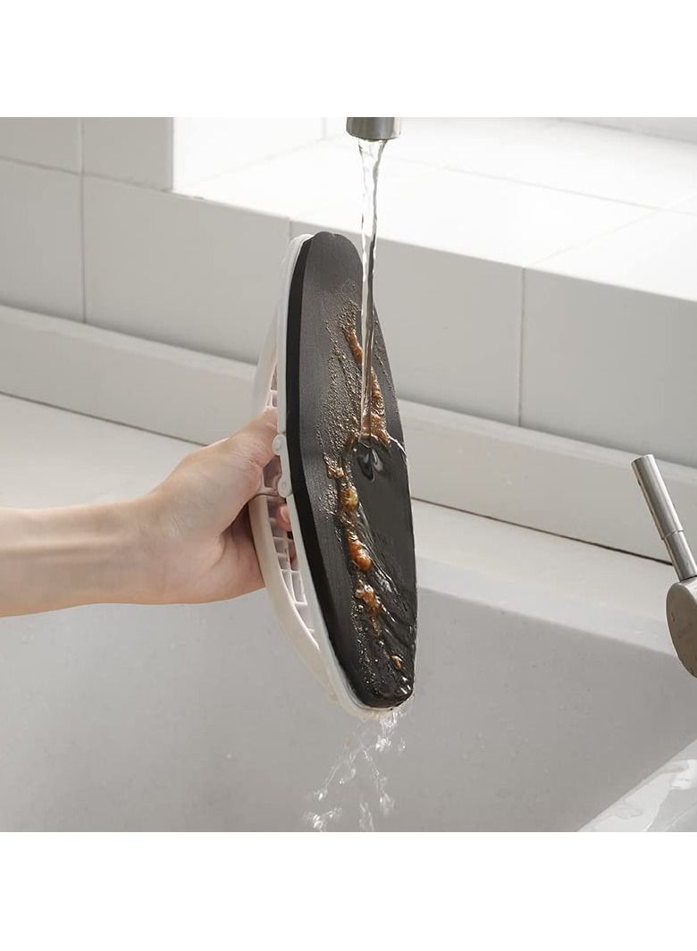 SYOSI 2 Pcs Kitchen Cleaning Sponges, Household Multifunctional Cleaning Brush with Handle, Non-Scratch Microfiber Sponge for Range Hood, Sink, Gas Stove, Countertop, Bathtub, Window - Image 5