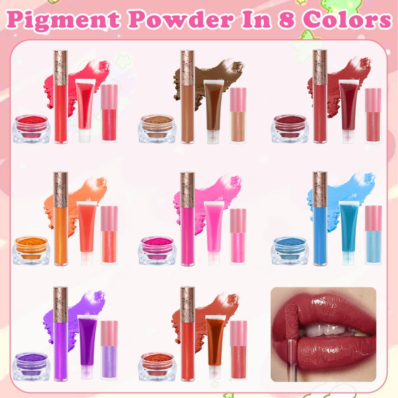 BRIPATI DIY Lip Gloss Making Kit, 46PCS DIY Lip Gloss Kit to Make Your Own Lip Gloss, Moisturizing Lip Glaze Handmade Set, Beginner Lip Gloss Kit, Lip Gloss Making Supplies Set for Women Girls - Image 3