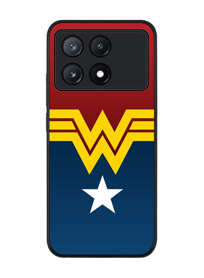 Stylizedd Rugged Black Edge Case for Xiaomi Poco X6 Pro, Slim fit Soft Case Flexible Rubber Edges Anti Drop TPU Gel Thin Cover -  Wonder Woman  - Image 1