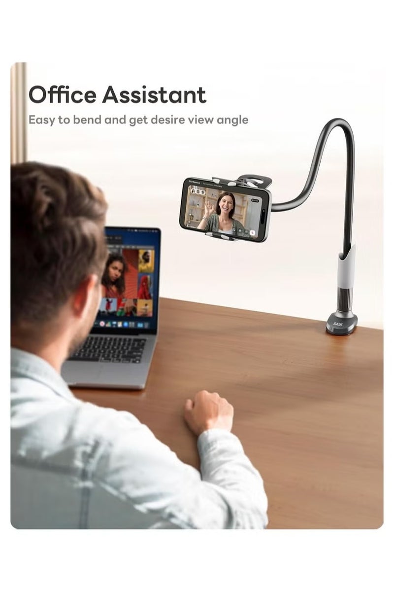 سايجي حامل هاتف سايجي ذو عنق مرن، حامل هاتف مرن طويل الذراع للمكتب، حامل بمشبك، حامل آيفون، حامل هاتف محمول، كاميرا مستندات، نينتندو سويتش (أسود) - Image 3