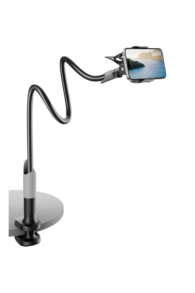 سايجي حامل هاتف سايجي ذو عنق مرن، حامل هاتف مرن طويل الذراع للمكتب، حامل بمشبك، حامل آيفون، حامل هاتف محمول، كاميرا مستندات، نينتندو سويتش (أسود) - Image 1