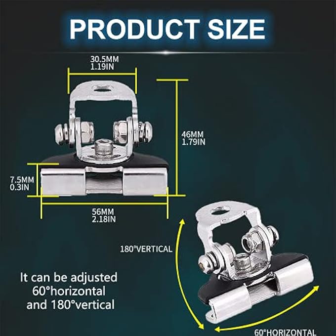 idCarAuto Led Light Bar Mounting Brackets 2Pcs Universal Adjustable Piller Hood Led Work Light Mount Bracket Clamp Holder Bar Pods 304 Stainless Steel For JEep Truck Suv Off Road Installing Without Drilling - Image 4