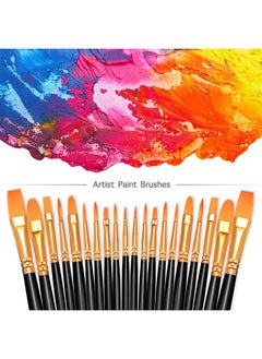 Generic 2 Pack 20 Pcs Round Pointed Tip Paintbrushes Nylon Hair Artist Acrylic Paint Brushes for Acrylic Oil Watercolor, Face Nail Art, Miniature Detailing & Rock Painting, Black  - Image 2