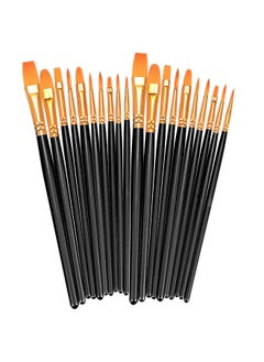 Generic 2 Pack 20 Pcs Round Pointed Tip Paintbrushes Nylon Hair Artist Acrylic Paint Brushes for Acrylic Oil Watercolor, Face Nail Art, Miniature Detailing & Rock Painting, Black  - Image 1