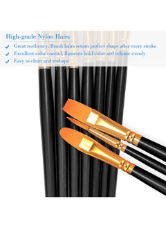 Generic 2 Pack 20 Pcs Round Pointed Tip Paintbrushes Nylon Hair Artist Acrylic Paint Brushes for Acrylic Oil Watercolor, Face Nail Art, Miniature Detailing & Rock Painting, Black  - Image 5
