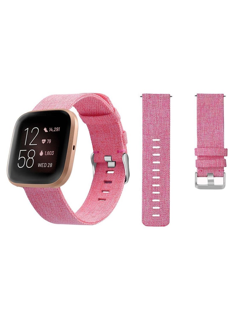 NIBEMINENT Fabric Replacement Band for Fitbit Versa 2/1/Lite/SE Rose Red