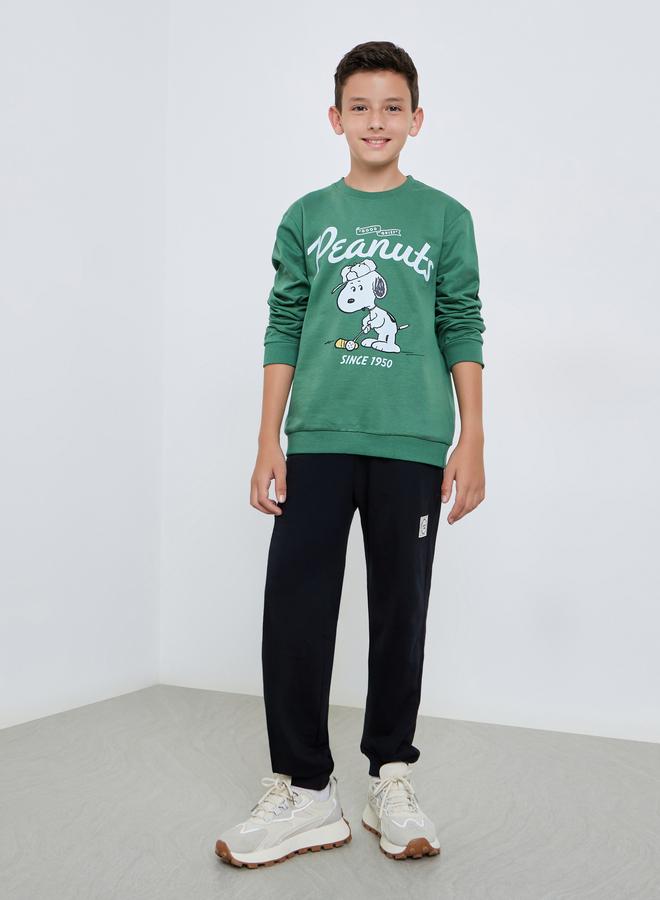 Styli Teens Green Peanuts Graphic Cotton Sweatshirt - Image 2