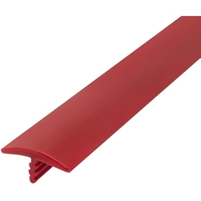 PLASTIC T MOLDING 13/16 INCH WIDE FIRE ENGINE RED FLEXIBLE POLYETHYLENE CENTER BARB TEE MOULDING 25 FOOT COIL COMMERCIAL PACK - Image 2