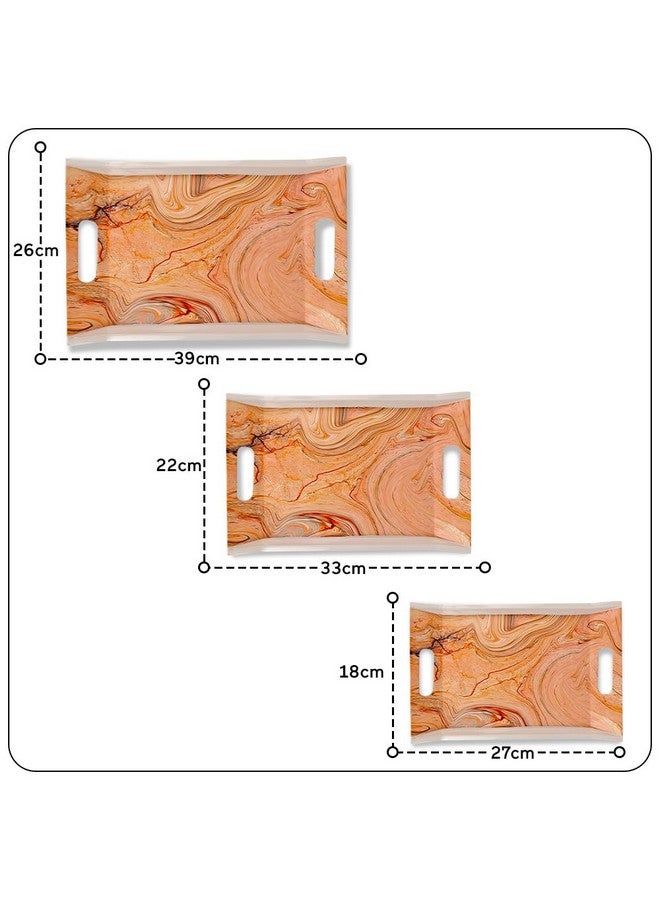 UPC Crystal by UPC Melamine Serving Tray, Set of 3 (Medium and Large Size) Villori Series Tray-VIL16 - Image 4