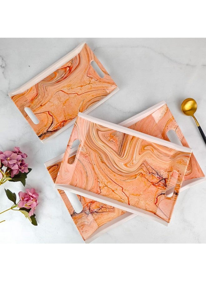 UPC Crystal by UPC Melamine Serving Tray, Set of 3 (Medium and Large Size) Villori Series Tray-VIL16 - Image 2