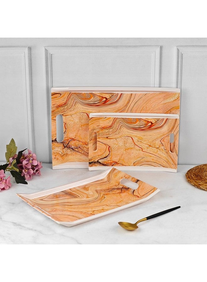 UPC Crystal by UPC Melamine Serving Tray, Set of 3 (Medium and Large Size) Villori Series Tray-VIL16 - Image 1