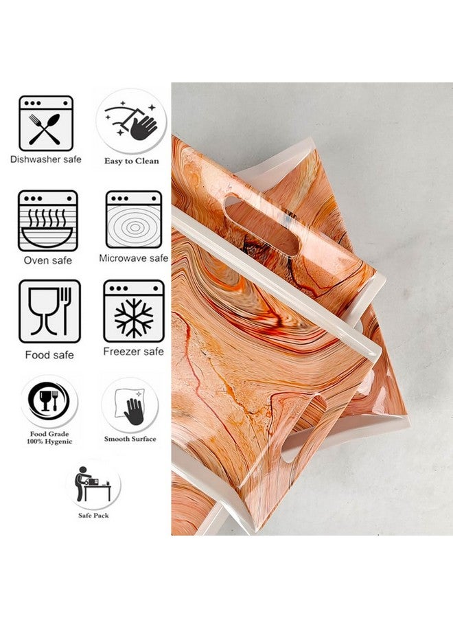 UPC Crystal by UPC Melamine Serving Tray, Set of 3 (Medium and Large Size) Villori Series Tray-VIL16 - Image 5