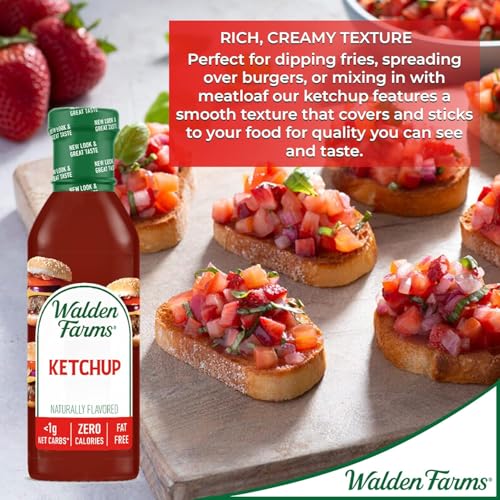 Walden Farms Ketchup – Zero Calorie, Sugar Free, Keto & No Carb Classic Tomato Condiment for Burgers, Fries & More – 12 oz Bottle - Image 5