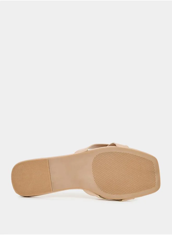 Styli Plain Braided Slip On Sandals