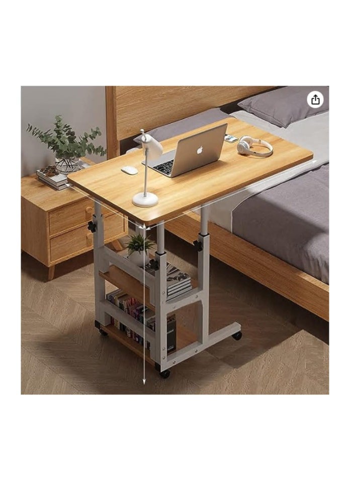 XICEN Adjustable laptop desk table with Storage Shelves for bedroom, living room, office and sofa(walnut)  - Image 1