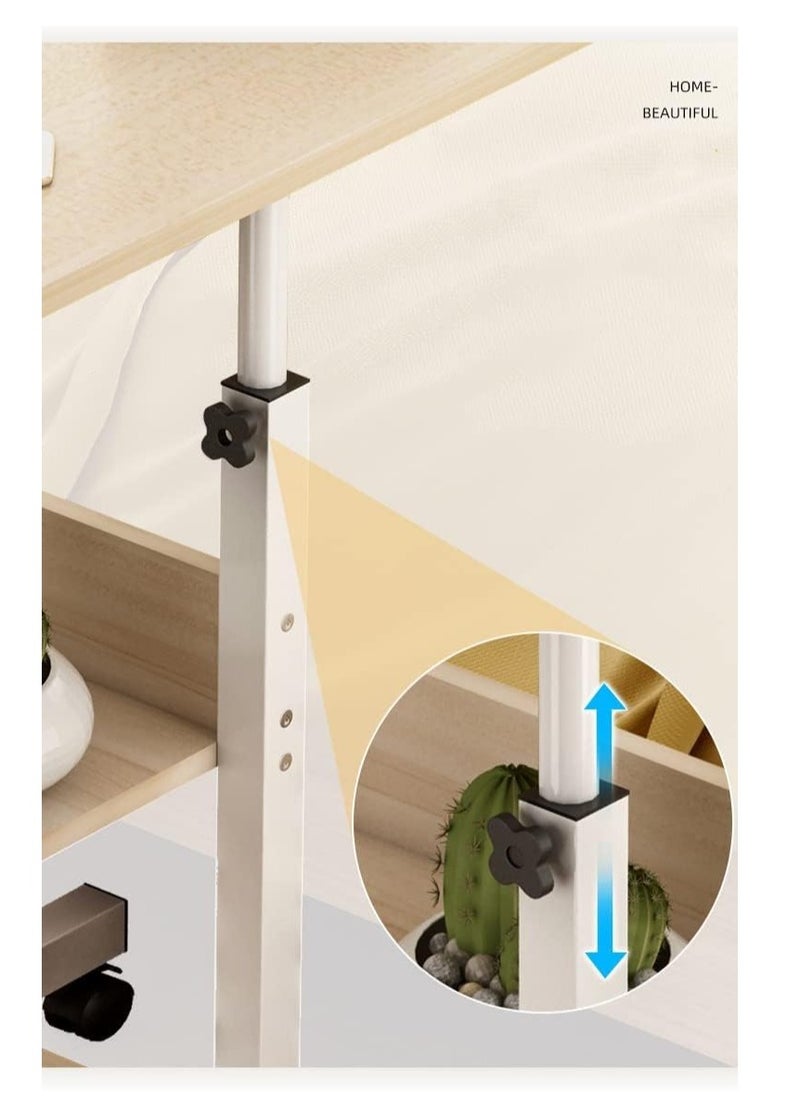 XICEN Adjustable laptop desk table with Storage Shelves for bedroom, living room, office and sofa(walnut)  - Image 3