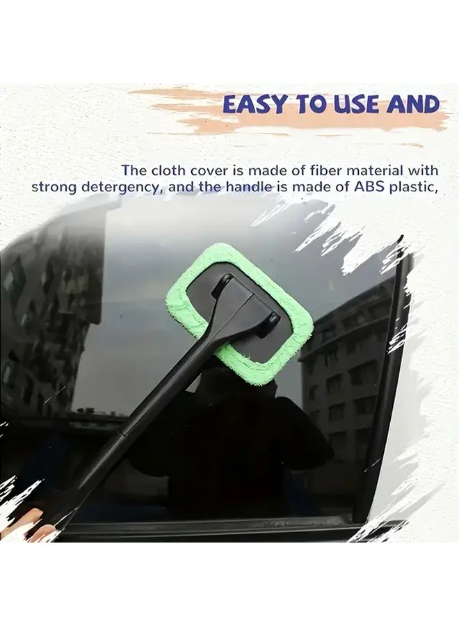 Navy Blue Complete Car Window Cleaning Kit Retractable Handle Squeegee Set - Image 3