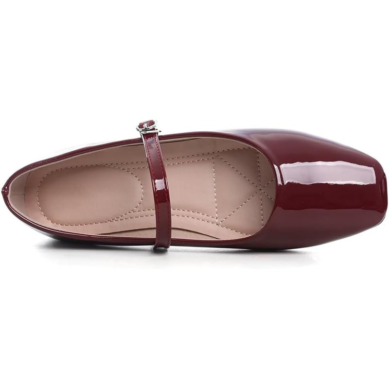 LUXINYU Women's Slip on Flats,Classy Round Toe Solid Classic Mary Jane Ballet Dance Shoes Soft Comfortable PU Flat Shoes - Image 4
