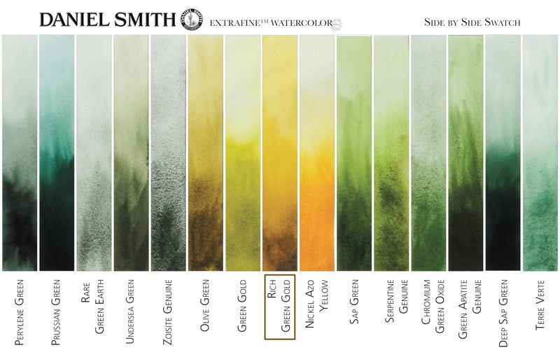 DANIEL SMITH Extra Fine Watercolor 15ml Paint Tube, Rich Green Gold, 0.5 Fl Oz (Pack of 1) - Image 3