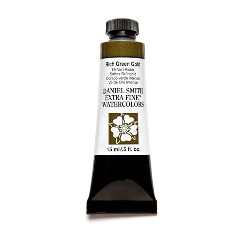 DANIEL SMITH Extra Fine Watercolor 15ml Paint Tube, Rich Green Gold, 0.5 Fl Oz (Pack of 1) - Image 1