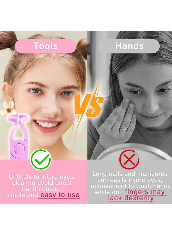 واي جيه مجموعة أدوات إدخال وإزالة العدسات اللاصقة المكونة من 6 قطع، عصا سيليكون للعدسات اللاصقة، موسّع للجفن ومجموعة ملاقط، أداة تطبيق العدسات اللاصقة بدون متاعب للعدسات الملونة والناعمة، مناسبة للسفر - Image 4